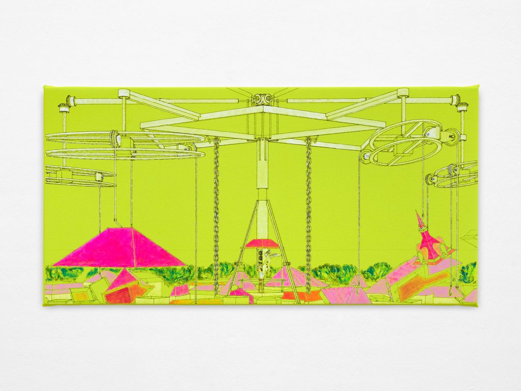 La torre de San Salvador, 2026 Acrylic and watercolor on canvas 42 × 84 cm / 16 ½ × 33 ⅛ in