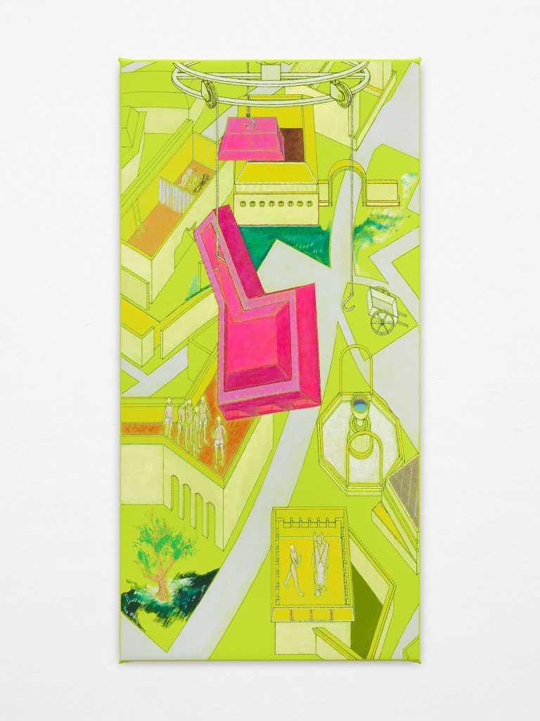 Sabandijas racionales (Señores ladrones), 2026 Acrylic and watercolor on canvas 84 × 42 cm / 33 ⅛ × 16 ½ in